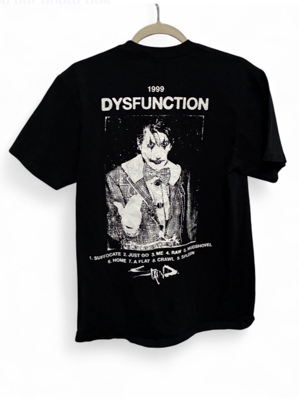 Vintage Inspired Staind 1999 Dysfunction Album Graphic Short Sleeve Tee - Black